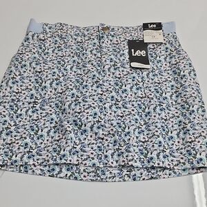 Lee Floral Watercolor Blue Pastel Skort Cottagecore Preppy